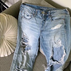 AEO ultra distressed boyfriend jeans